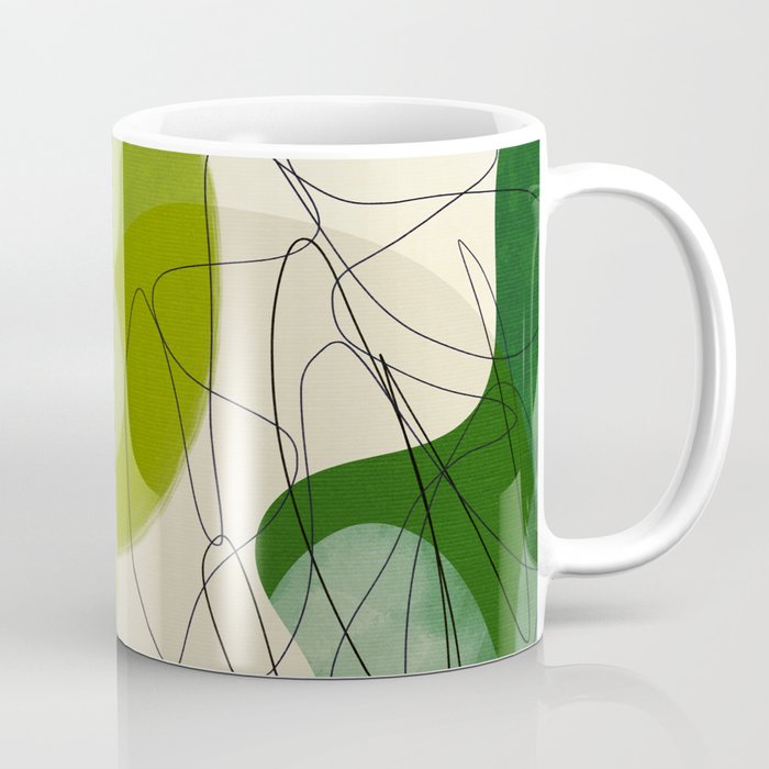 relations in green boho lines & shapes Coffee Mug Gallery Image 1