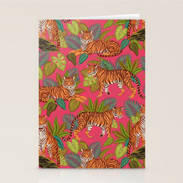 Tropical Tigers In Hot Pink Stationery Card Gallery Image 2