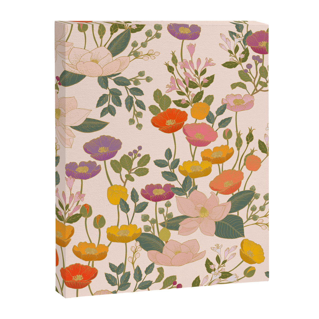 Botanical Cloisonne Garden Cream Canvas Print Gallery Image 8