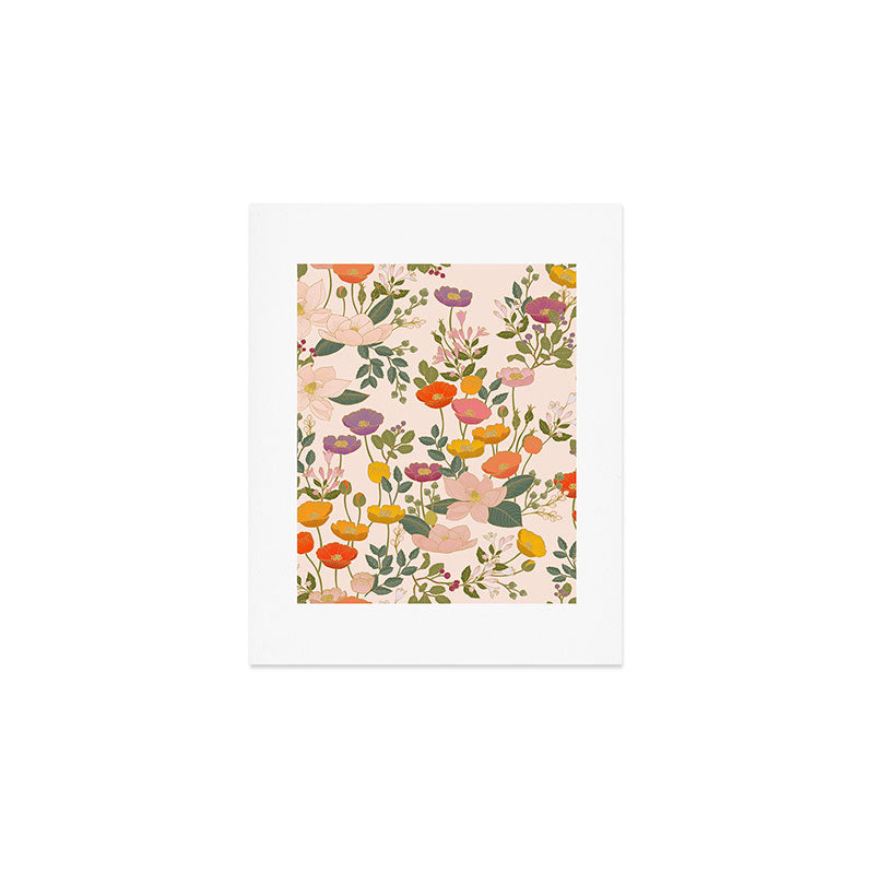 Botanical Cloisonne Garden Cream Art Print Gallery Image 1
