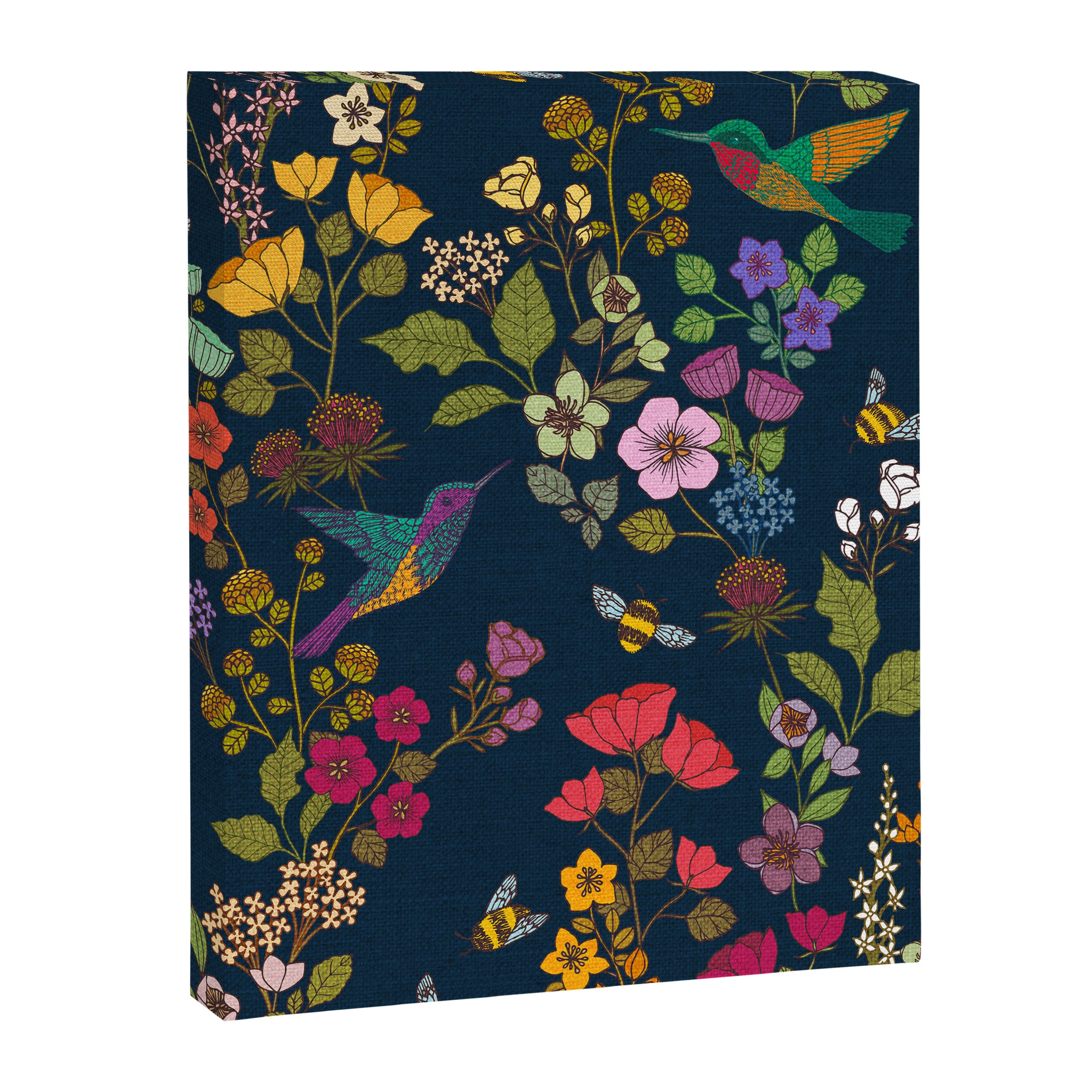 Hummingbirds and Bees {Deep Blue} Canvas Print Gallery Image 8