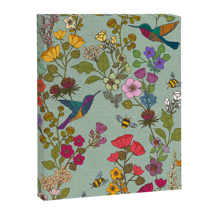 Hummingbirds and Bees {Duck Egg} Canvas Print Gallery Image 1