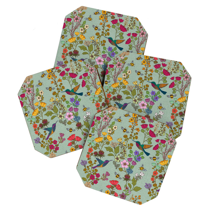 Hummingbirds and Bees {Duck Egg} Coaster Gallery Image 1