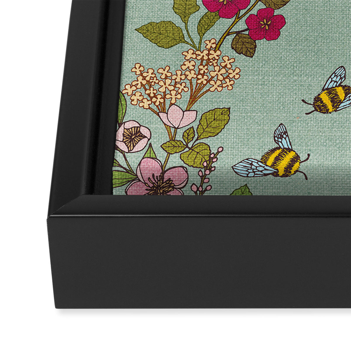 Hummingbirds and Bees {Duck Egg} Framed Canvas Print Gallery Image 3