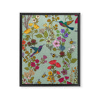Hummingbirds and Bees {Duck Egg} Framed Canvas Print Gallery Image 8