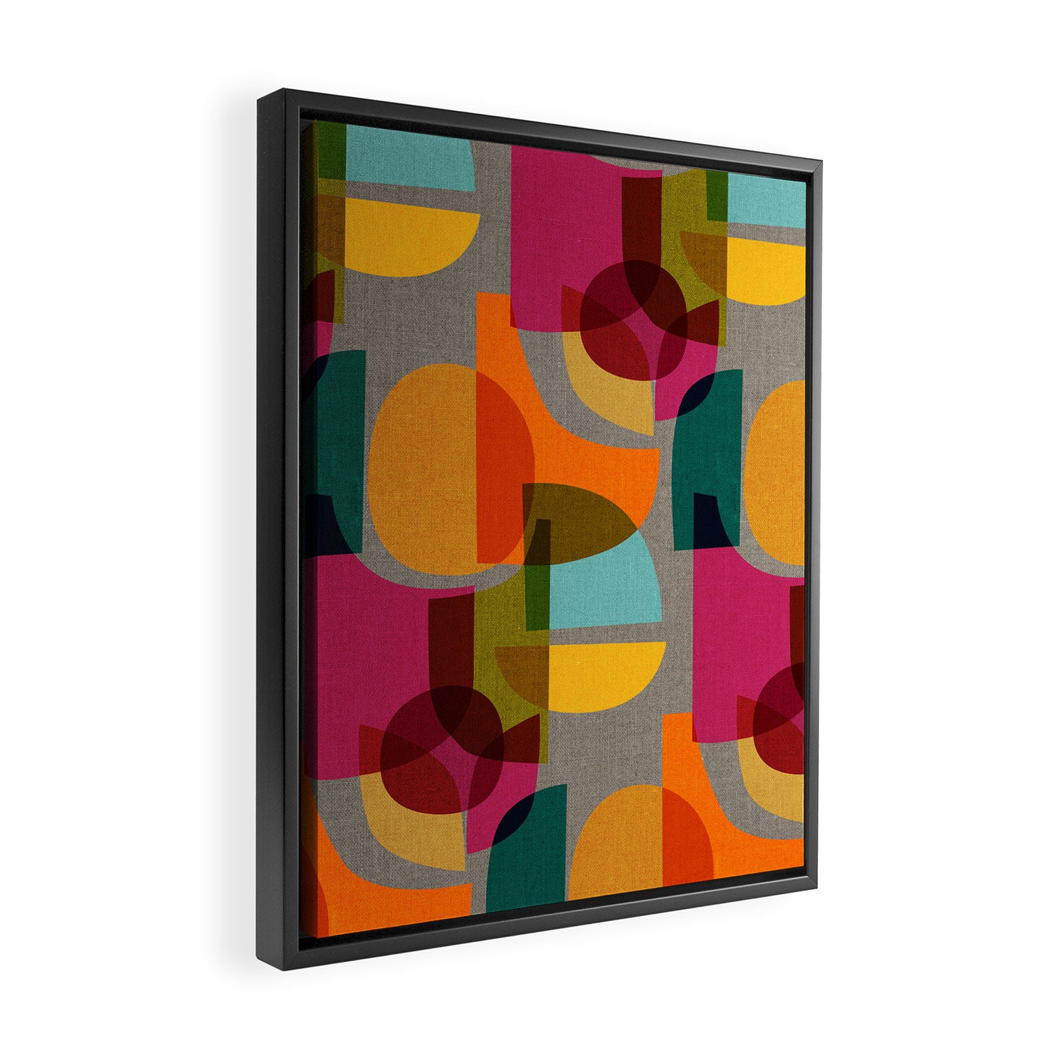 Mid Century Kaleidoscope Framed Canvas Print Gallery Image 2