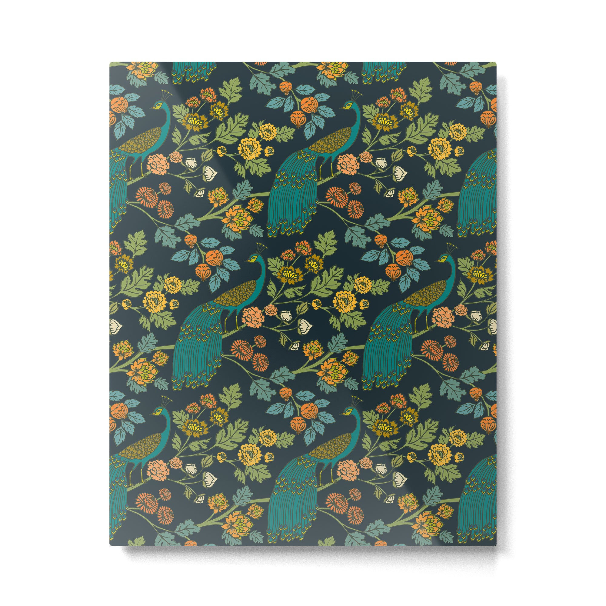 Peacock Garden Midnight Wonderland Chinoiserie Metal Print Gallery Image 6