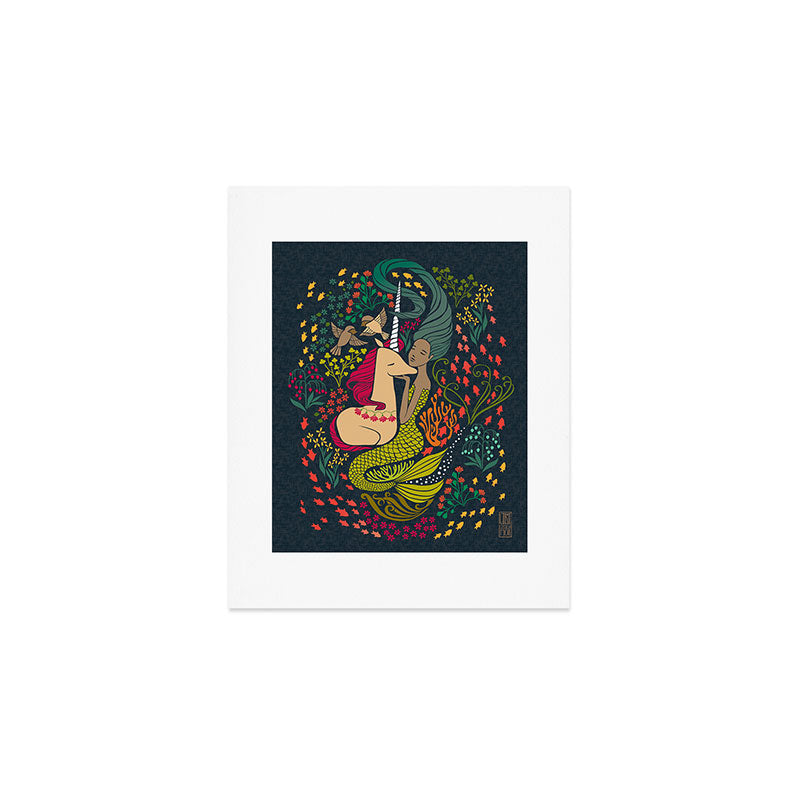 The Mermaid and the Unicorn Art Print Gallery Image 1