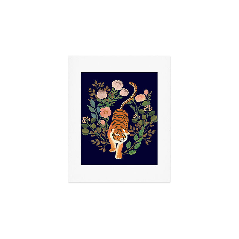 Tiger Floral Garden Art Print Gallery Image 1