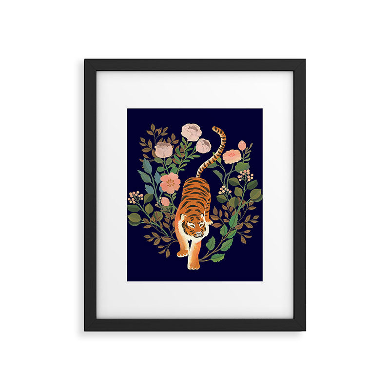 Tiger Floral Garden Framed Art Print Gallery Image 5