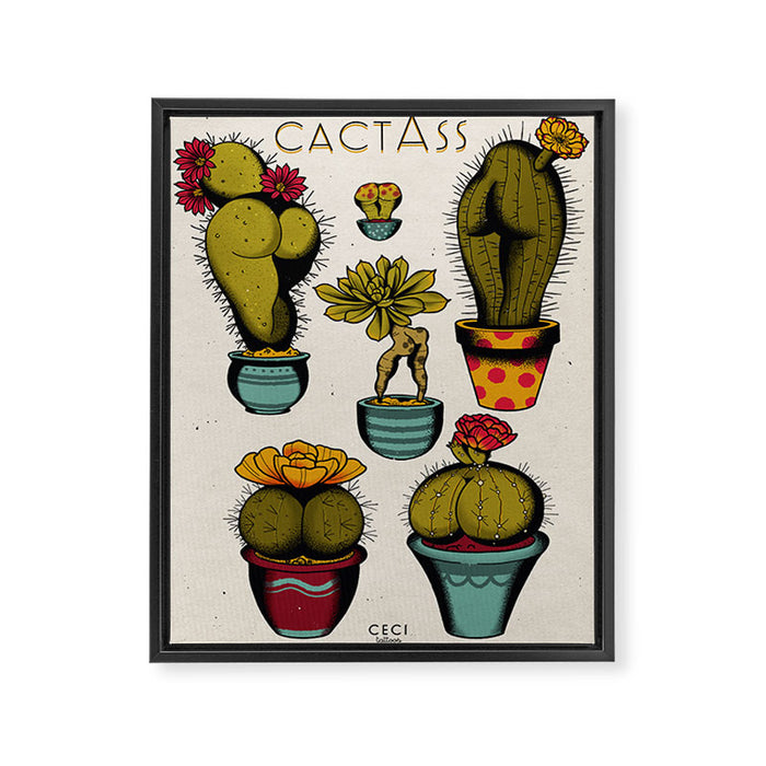 CactAss Framed Canvas Print Gallery Image 1