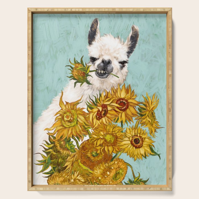 Naughty Llama and The Sunflowers Serving Tray Gallery Image 1