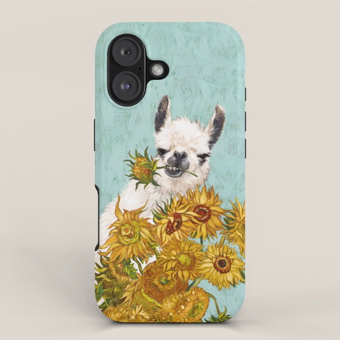 Naughty Llama and The Sunflowers iPhone Case Gallery Image 1