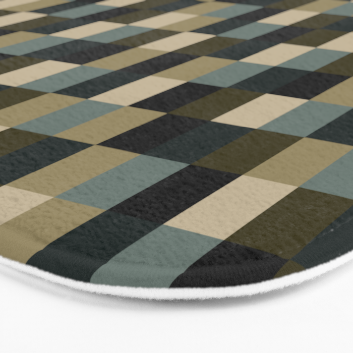 Bold Earthy Checks Pattern - Small IV Bath Mat Gallery Image 3