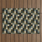 Bold Earthy Checks Pattern - Small IV Outdoor Rug Gallery Image 1