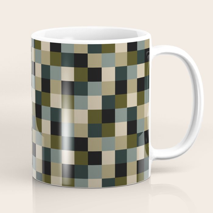 Bold Earthy Checks Pattern - Small IV Coffee Mug Gallery Image 1