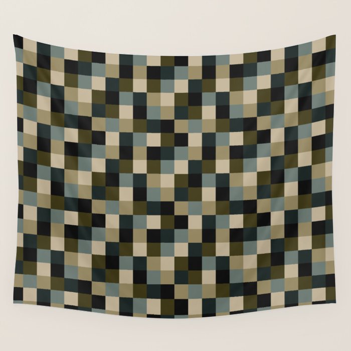 Bold Earthy Checks Pattern - Small IV Wall Tapestry Gallery Image 4