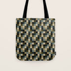 Bold Earthy Checks Pattern - Small IV Tote Bag Gallery Image 1