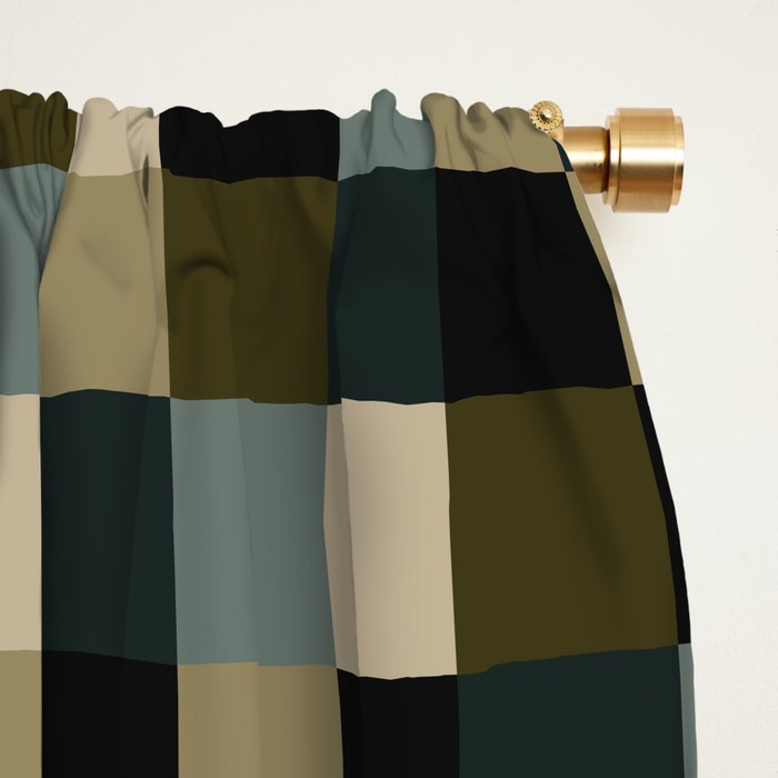 Bold Earthy Checks Pattern - Small IV Window Curtain Gallery Image 2