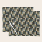 Bold Earthy Checks Pattern - Small IV Placemat Gallery Image 1