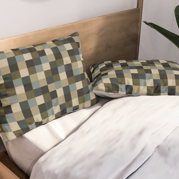 Bold Earthy Checks Pattern - Small IV Pillow Sham Gallery Image 2