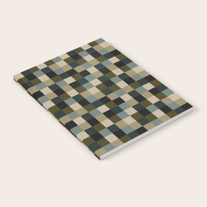 Bold Earthy Checks Pattern - Small IV Notebook Gallery Image 2