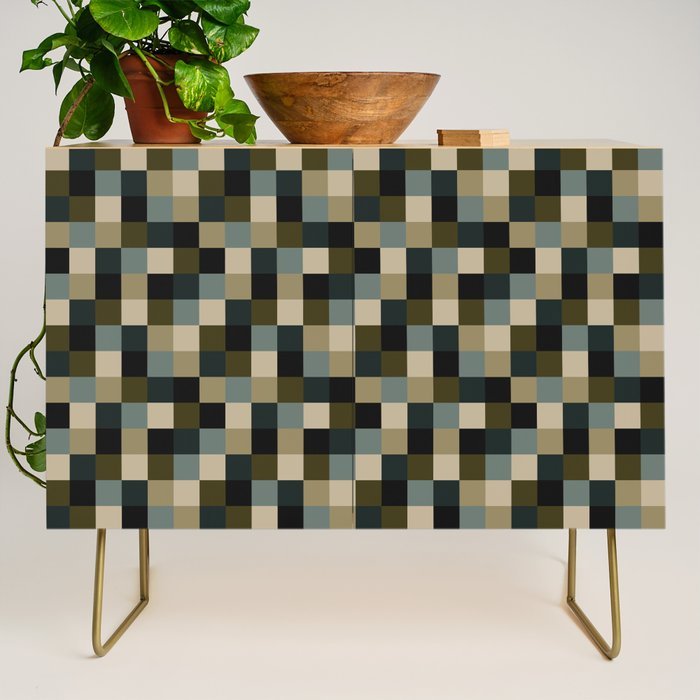 Bold Earthy Checks Pattern - Small IV Credenza Gallery Image 1