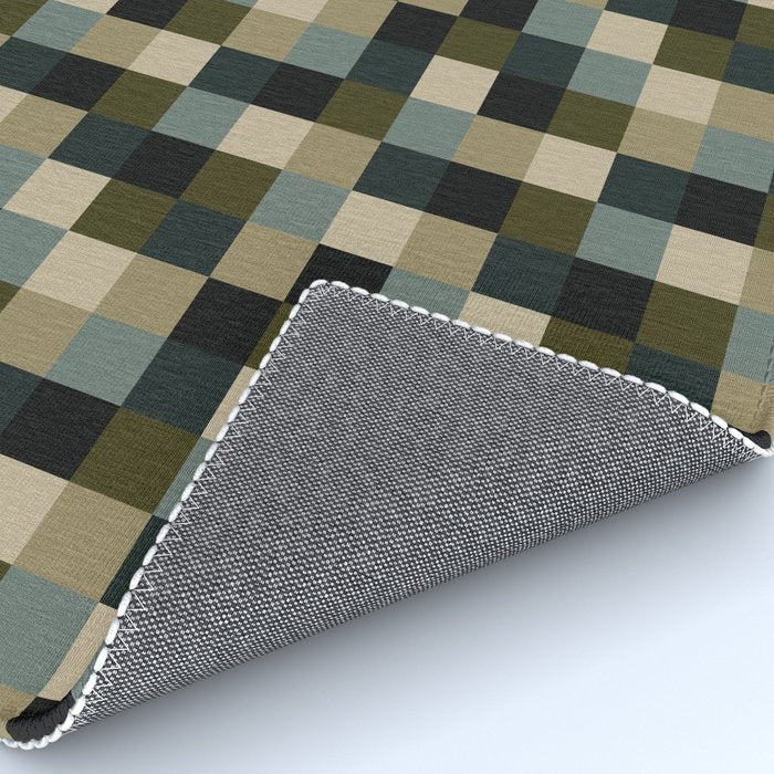 Bold Earthy Checks Pattern - Small IV Rug Gallery Image 4