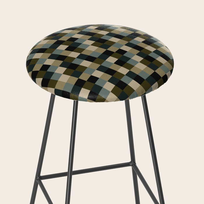 Bold Earthy Checks Pattern - Small IV Stool Gallery Image 2