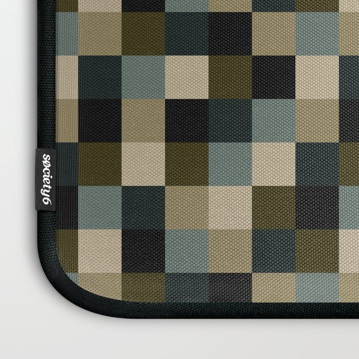 Bold Earthy Checks Pattern - Small IV Laptop Sleeve Gallery Image 3
