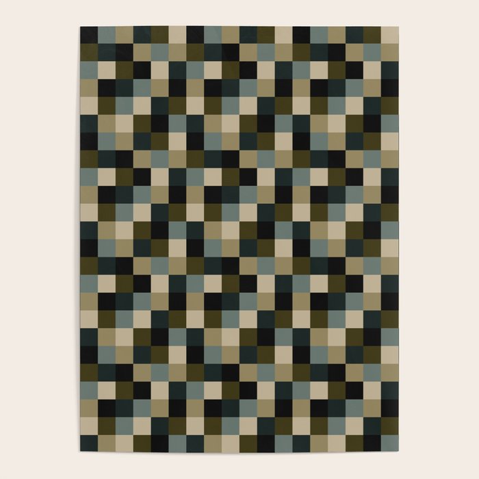 Bold Earthy Checks Pattern - Small IV Poster Gallery Image 4