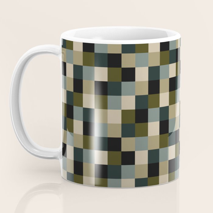 Bold Earthy Checks Pattern - Small IV Coffee Mug Gallery Image 3
