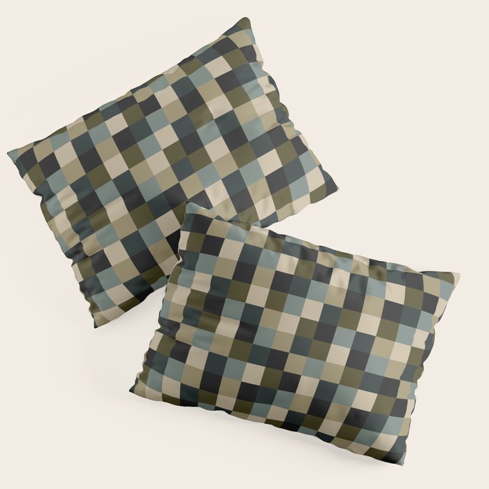 Bold Earthy Checks Pattern - Small IV Pillow Sham Gallery Image 3