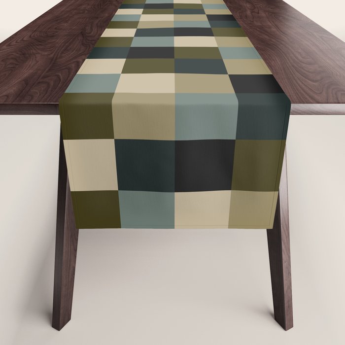 Bold Earthy Checks Pattern - Small IV Table Runner Gallery Image 1