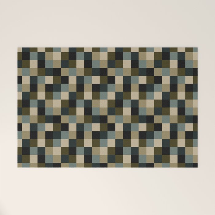 Bold Earthy Checks Pattern - Small IV Welcome Mat Gallery Image 1