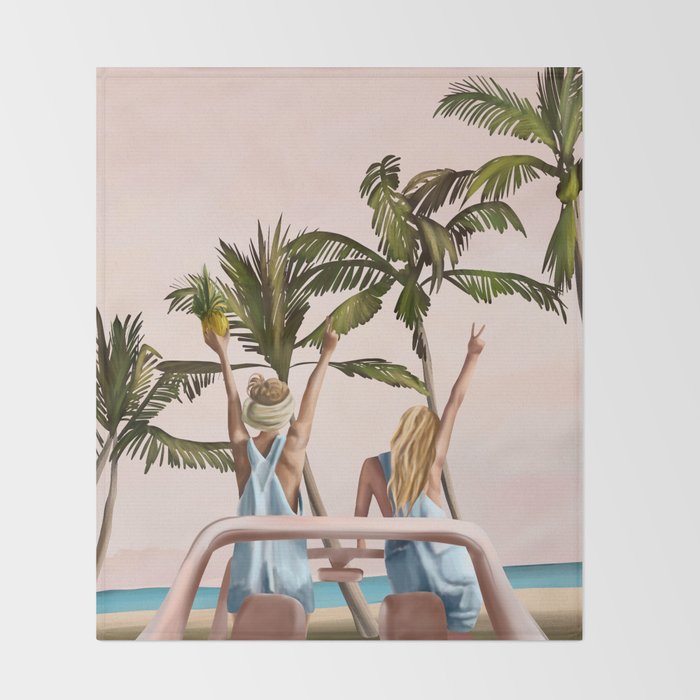 Beach Spring Break Throw Blanket Gallery Image 2