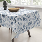 Watercolor florals in blue Tablecloth Gallery Image 3