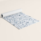 Watercolor florals in blue Yoga Mat Gallery Image 2