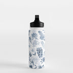 Watercolor florals in blue Water Bottle Gallery Image 3
