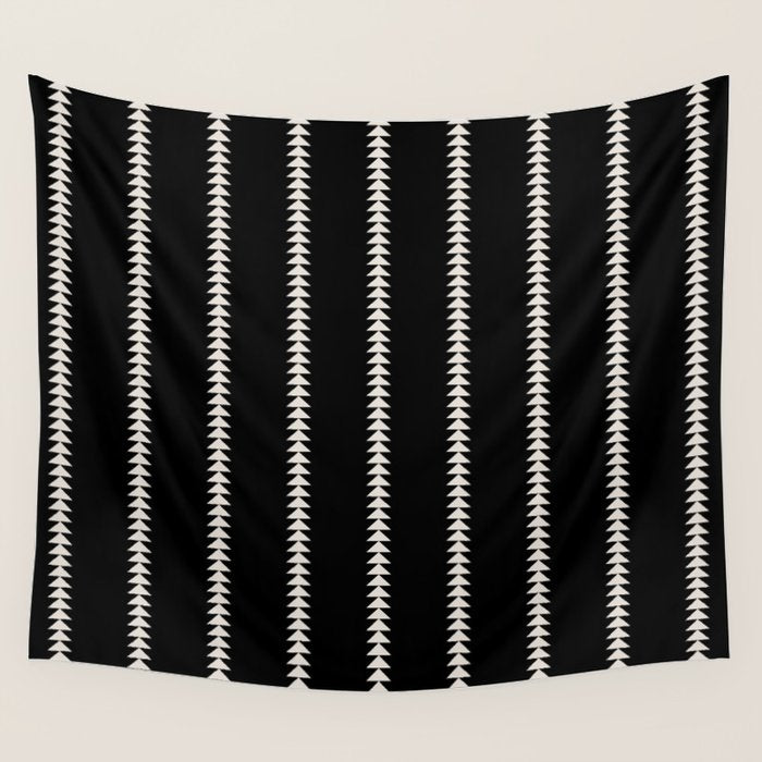 Minimal Triangles - Black & White II Wall Tapestry Gallery Image 1
