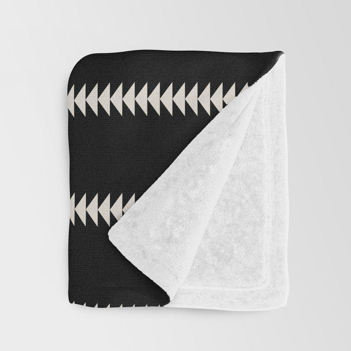 Minimal Triangles - Black & White II Throw Blanket Gallery Image 3