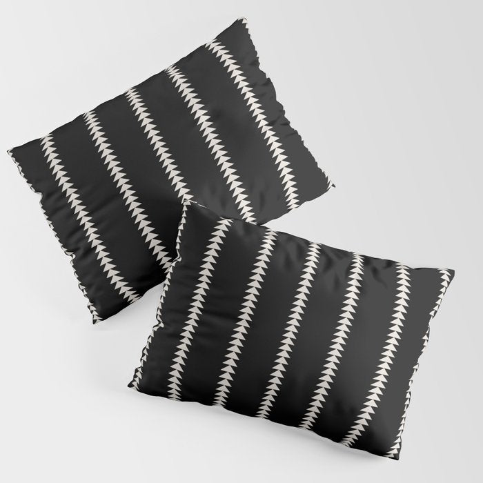 Minimal Triangles - Black & White II Pillow Sham Gallery Image 3