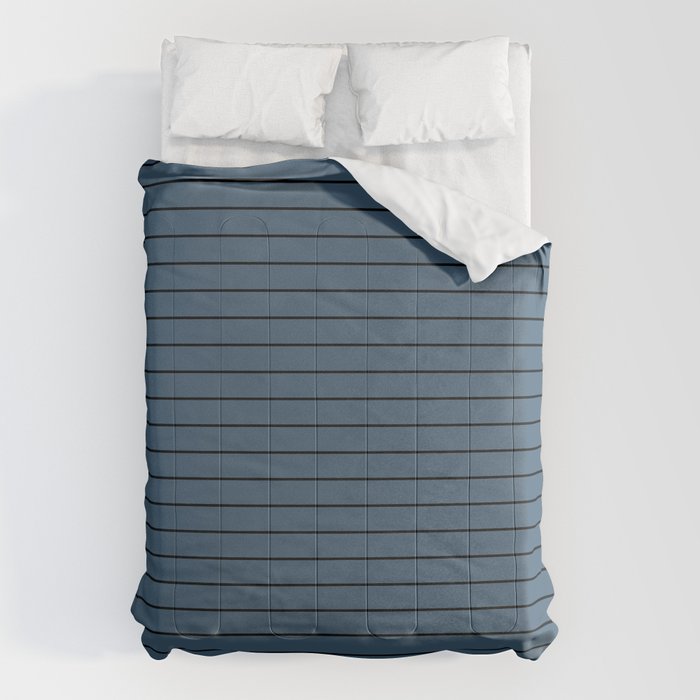 Minimal Arch XLIV Navy Blue Modern Geometric Lines Comforter Gallery Image 1