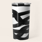 Knots Black & White Minimalist Ink Tribal Mid Century Pattern Dark Painting Pattern Travel Mug Gallery Image 1