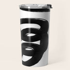 Knots Black & White Minimalist Ink Tribal Mid Century Pattern Dark Painting Pattern Travel Mug Gallery Image 2