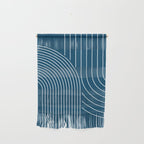 Geometric Lines in night Blue 16 (Rainbow Abstract) Wall Hanging Gallery Image 1