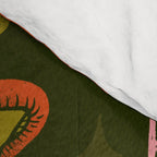 Texas Mushrooms - Bright Multicolor on Green Comforter Gallery Image 4