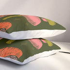 Texas Mushrooms - Bright Multicolor on Green Pillow Sham Gallery Image 3
