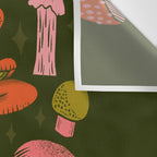 Texas Mushrooms - Bright Multicolor on Green Wall Tapestry Gallery Image 3