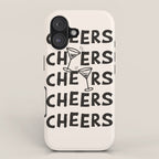 Cheers. Cocktails and Drinks in Black and White iPhone Case Gallery Image 1